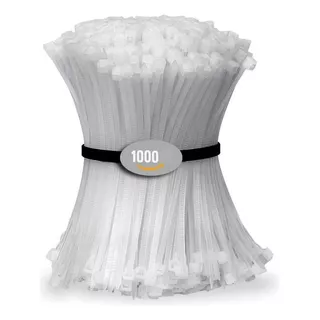 1000 Pz Cincho Plastico 19kg Brida Nylon Anti-uv 20cm Blanco