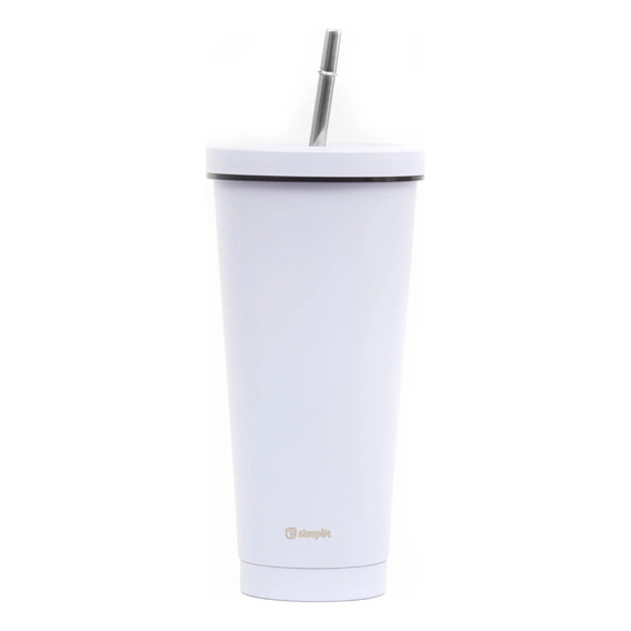 Vaso Térmico Tumbler 750ml Tapa Y Bombilla Morado Simplit