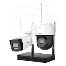 Kit Hikvision Nvs + 2 Camaras Ip Wifi Easylink 4mp Exterior Color Blanco
