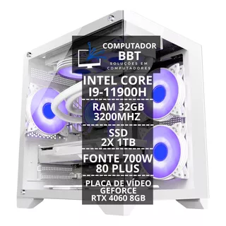 Pc Gamer Bbt Intel I9 11900h 32gb Rtx 4060 8gb 2x Ssd 1tb