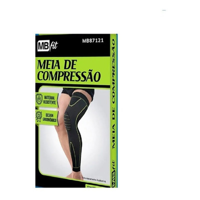 Meia De Compressão Joelho 3/4 Circulação Joelheira Tensor Cor Preto Tamanho G