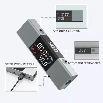 Tela Laser Angle Finder Unilateral E De Nível Inclinométrico