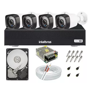 Kit Cftv 4 Câmeras Segurança Hd 1 Mp Dvr Mhdx 1104 Intelbras