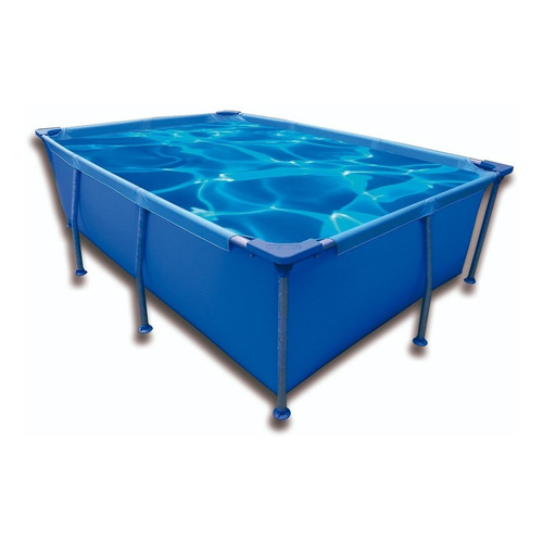 Pileta estructural rectangular Nahuel N°4 con accesorios con capacidad de 2800 litros de 2.5m de largo x 1.6m de ancho  azul diseño bicolor