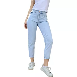 Jean Mujer Rigido Slouchy Mom Fit Tiro Alto Clasico