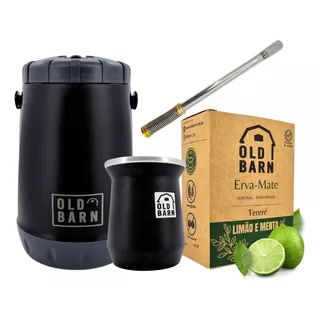 Kit Tereré Completo Old Barn Garrafa Cuia Bomba Inox Erva