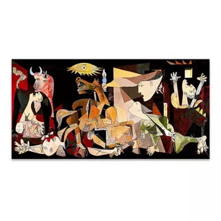Cuadro Canvas Guernica Colorizado Picasso 40x90 M Y C