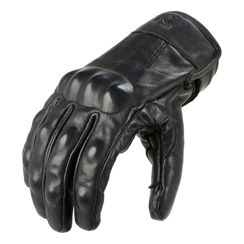 Guantes Moto Mujer Nine To One Ruby Cuero Protecciones Tpr Color Negro Talle M