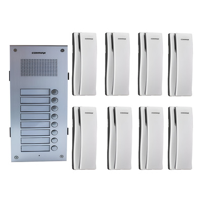 Kit Portero Commax 8 Internos Frente 8um + 8 Tel 