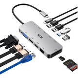 Estacin De Acoplamiento Usb C Monitor Dual, Iczi 11 En 1 Tri