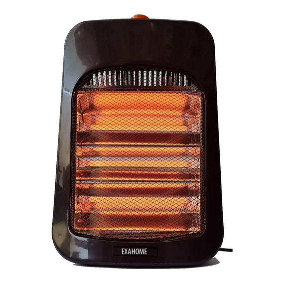 Estufa Halogena Exahome 3 Velas Corte Por Caida 1200w H-305 Negro 220v