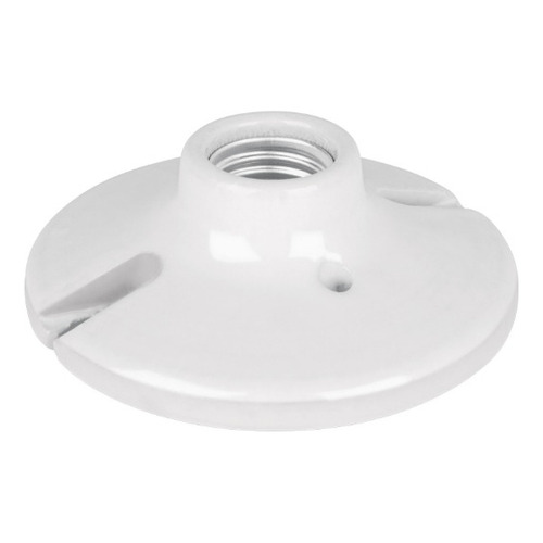 Portalampara De Porcelana 4-1/2'' Redonda Volteck 47915 Color Blanco