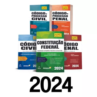 Kit Livros Legislação 2023 - Constituição Federal + Código Civil + Código De Processo Civil + Código Penal + Código De Processo Penal