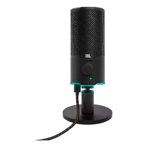 Micrófono Jbl Quantum Stream, doble condensador con cable y LED negro