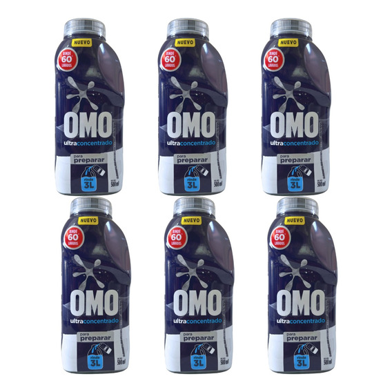 Detergente Pack 6 Unidades Omo Diluir  500 Ml