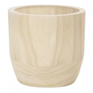 Vaso Decorativo P/ Planta Cachepot De Madeira 21x16x20c C/1u Cor Bege