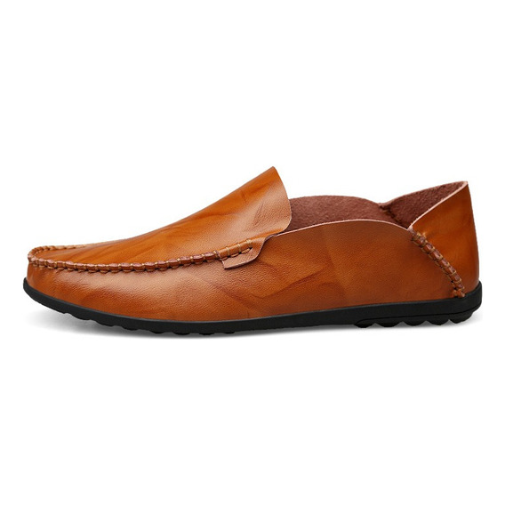 Mocasines Para Hombre Zapatos De Cuero Sin Cordones