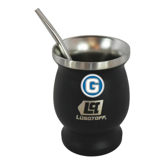 Mate Con Bombilla Acero Inoxidable 300ml Lusqtoff Negro Stan