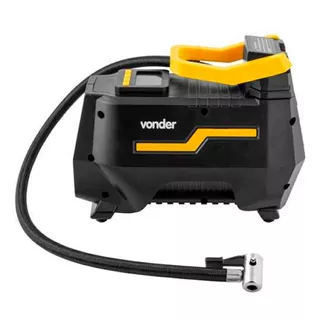 Compressor De Ar Mini Elétrico Portátil Vonder Cav 150 120w 12v/127v/220v Preto/amarelo