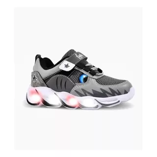 Zapatillas Footy Con Luz Led Y Abrojos Dinosaurio 