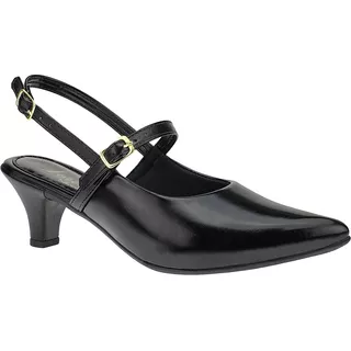 Scarpin Slingback Bico Fino Salto Baixo Sapato Mule