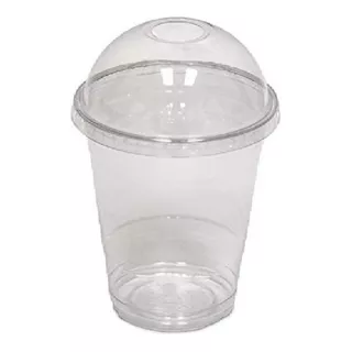 Vasos Plásticos Pet Con Tapa Tipo Domo 12oz (50 Unidades)