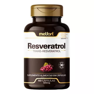 Resveratrol 500mg 60 Cápsulas - Suplemento Alimentar