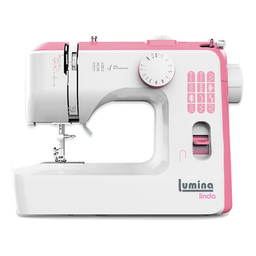 Máquina de coser recta Lumina Linda portable rosa 220V