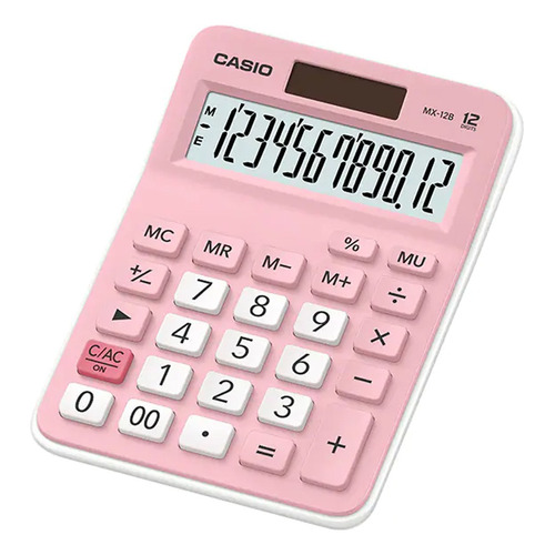 Calculadora Escritorio Casio Mx-12b 12 Digitos Rosa Color Rosa