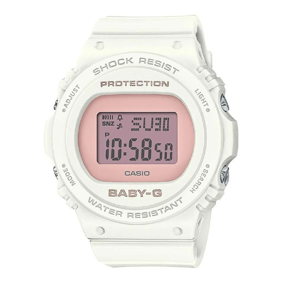 Reloj Digital Casio Baby-g G-shock Blanca Rosa Bgd-570-7bdr