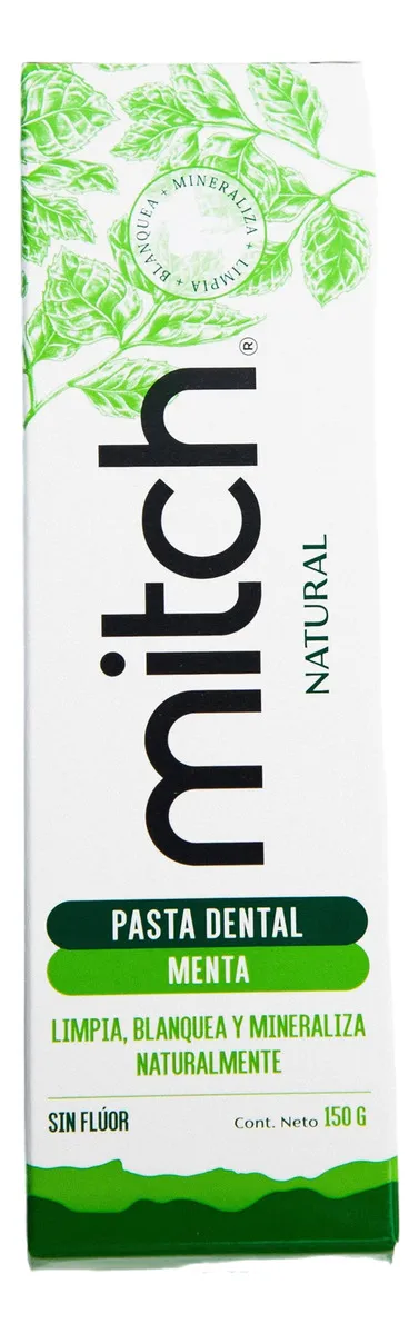 Pasta Dental Natural Mitch de Menta 150gr LIMPIEZA Sin Flúor