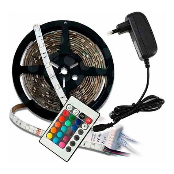 Tira Luces Led Rgb 10m Con Control Y Transformador Ip65 Febo