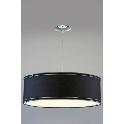 Colgante 3 Luces Doble Aro Negro Cromo 50cm Apto Led 