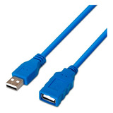Cable Extensión Usb 2.0 Macho Hembra Azul 1m Mouse/impresora