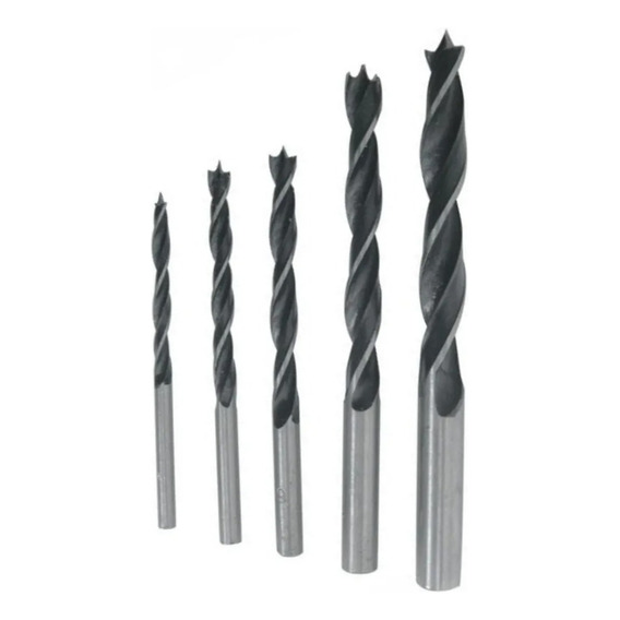 Juego Set De Mechas Para Madera 5 Pcs 4-5-6-8-10 Mm Power