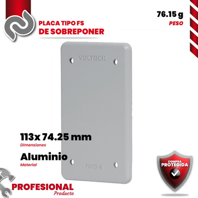 Placa Tipo Fs Ciega, De Sobreponer 46432