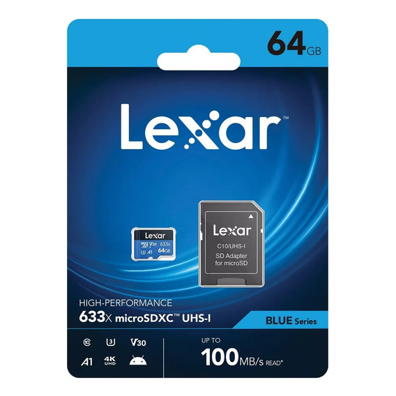 Tarjeta Micro Sd 64 Gb Lexar Lsdmi64gbbnl-633a 633x 100mb/s