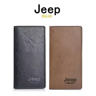 Cartera Billetera Larga De Lujo, Diseño Jeep Marrón 