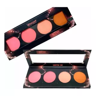 Paleta Quarteto De Blush Facial Ludurana Matte Cor Do Blush Quatro Cores