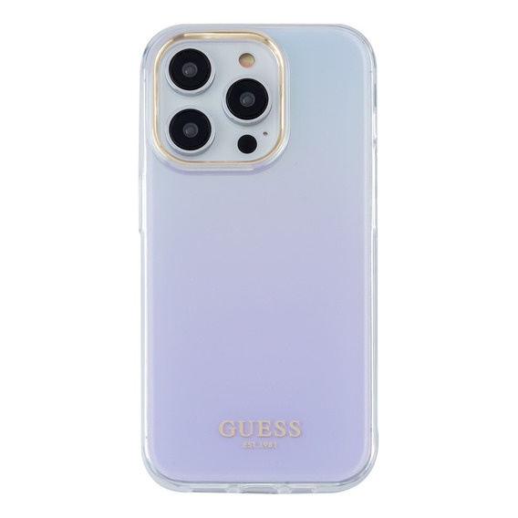 Protector Guess Iridescent Para iPhone - Gold Lila Color 14 Pro Max