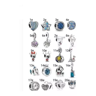 6 Charms Plata Y Zirconias Compatible Pulsera Dijes