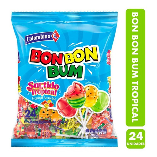 Bon Bon Bum Surtidos Tropical (bolsa Con 24 Un)