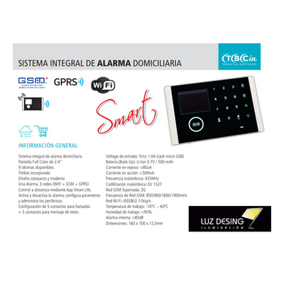 Alarma Smart Sistema Integral Wi-fi + Gsm At-set Tbcin