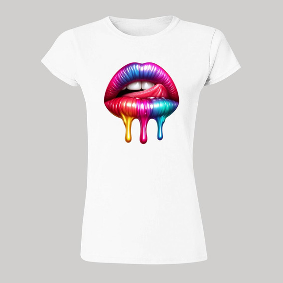 Playera Mujer Labios Psicodélico 000090b