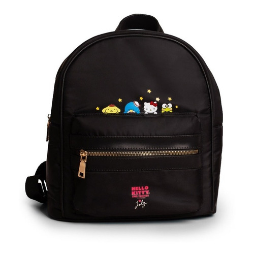 Bolsa Mujer Loly In The Sky Backpack Hello Kitty Sanrio Acabado de los herrajes Cromado Color Negro Color de la correa de hombro Negro Diseño de la tela Liso