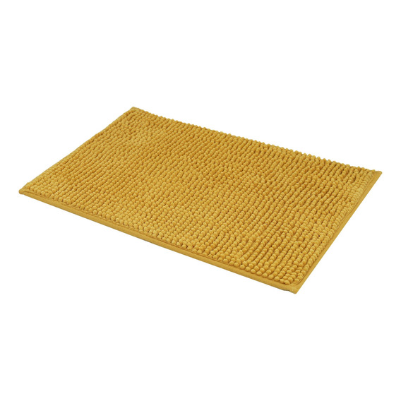 Piso De Baño Chenille 40x60cm Color Amarillo