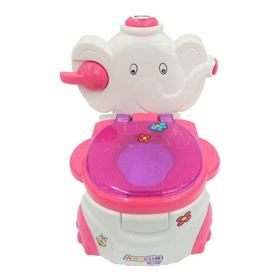 Baño Entrenador Musical Para Niños Dispensador De Papel Color Rosa