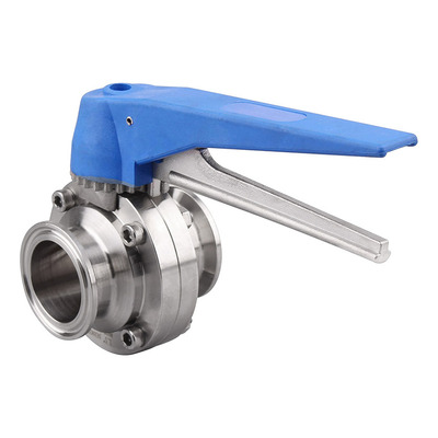 Válvula Borboleta Com Alça De Gatilho Azul Tri-clamp (1,5 Po