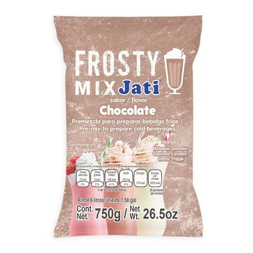 Malteada Frosty Mix Polvo Smoothie Frappe 750 Gr Chocolate