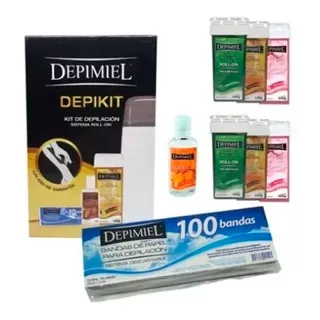 Kit De Depilación Depimiel + 6 Ceras Roll On + 100 Bandas 